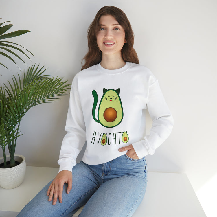 Cute Avocato For Men Women Cat Lover Unisex Crewneck Sweatshirt