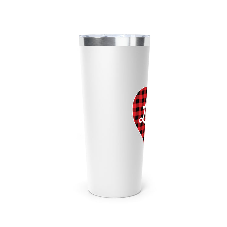 buffalo plaid heart 2 Copper Vacuum Insulated Tumbler, 22oz