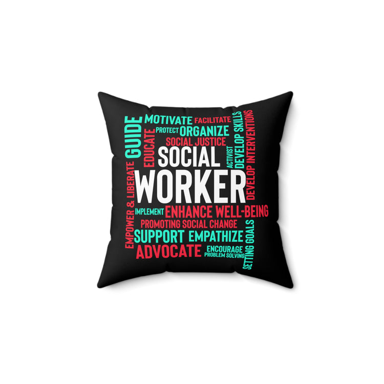 Humorous Society Worker Appreciation Definition Fan Spun Polyester Square Pillow