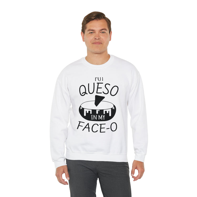 Humorous Mexican Queso Enthusiasts Food Illustration Gags Unisex Crewneck Sweatshirt