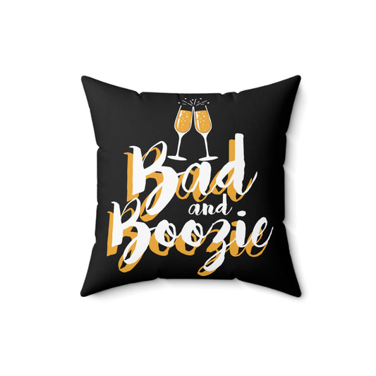 Bad and Boozie Engagement Proposal Bachelorette Party Spun Polyester Square Pillow