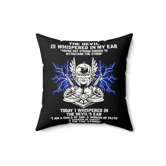 Inspirational Fighting Prayer Motivational Religious Catholic Love Spun Polyester Square Pillow