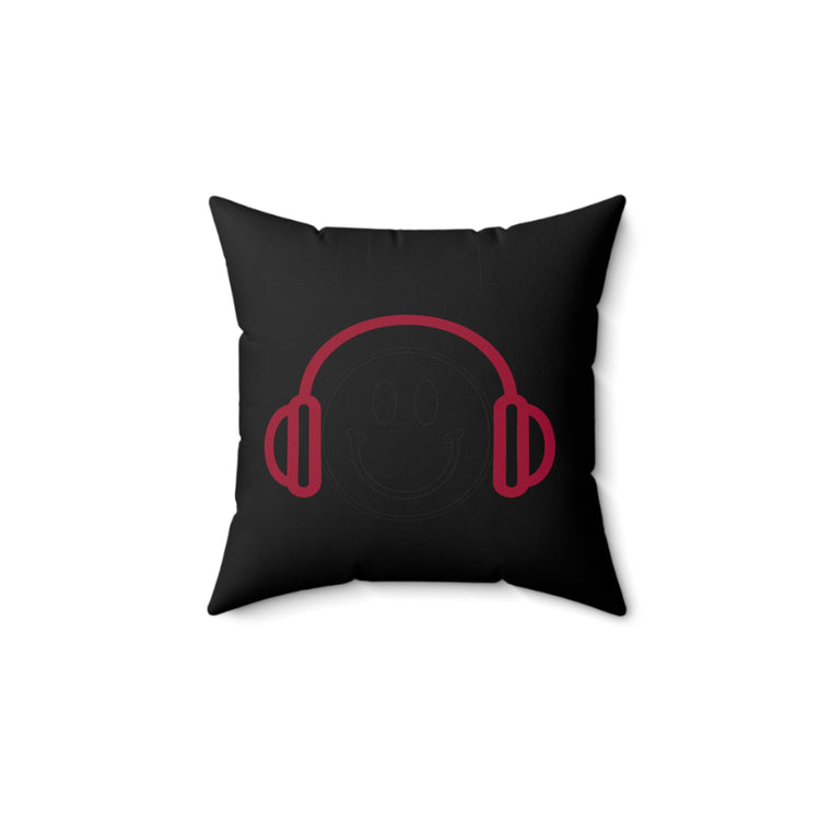 Awesome Music Lover Smiley DJ Face Awesome Spun Polyester Square Pillow