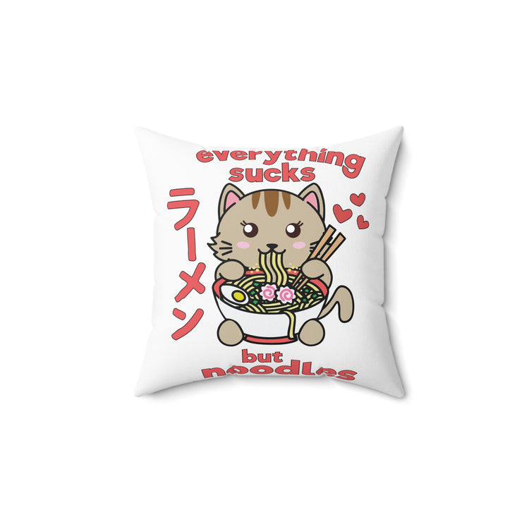 Funny Novelty Kittens Gift Retro Vintage Sunset Silhouette Men Women  Spun Polyester Square Pillow