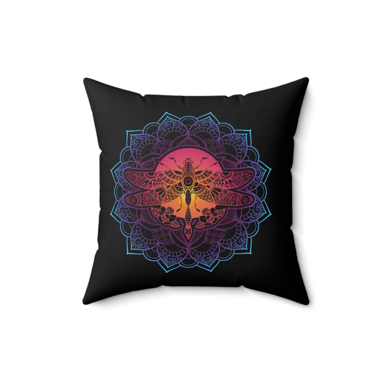 Cool Mystical Dragonfly Spiritual Dragon Fly Namaste Tribal Spun Polyester Square Pillow