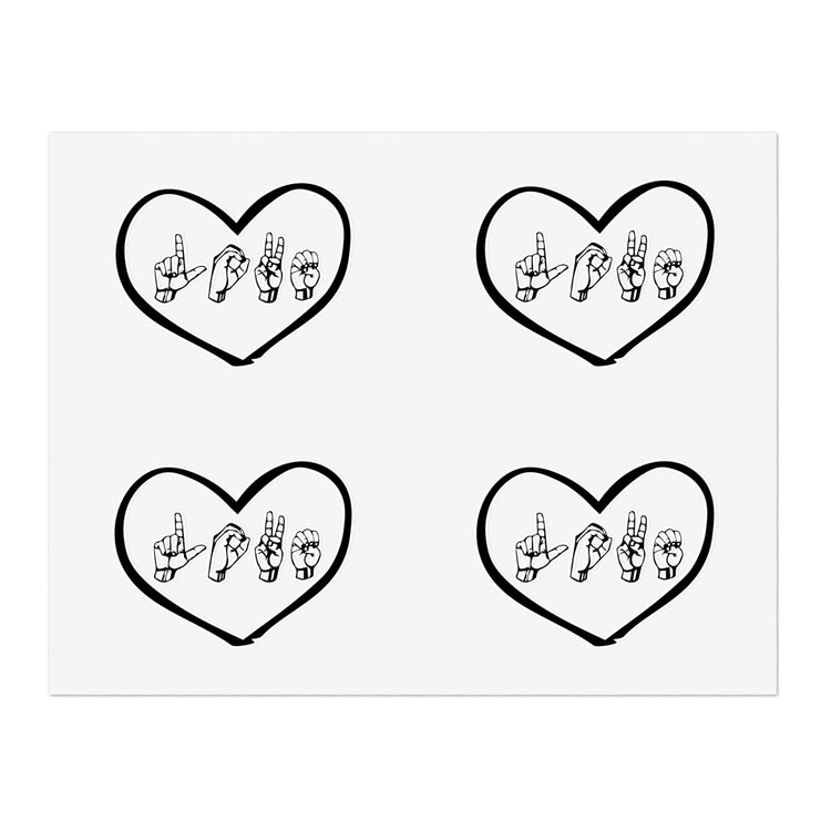 Novelty Hand Signals Gesture Hearts Day Passion Humorous Sticker Sheets