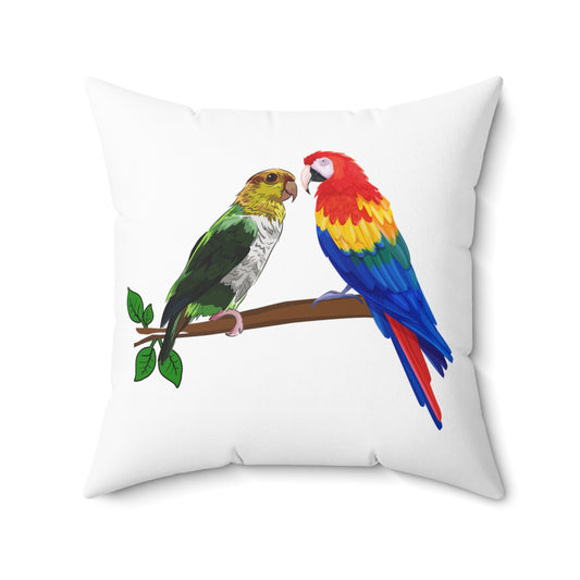 Humorous Birdwatcher Ornithology Cockatoo Lover Pet enthonogist Spun Polyester Square Pillow