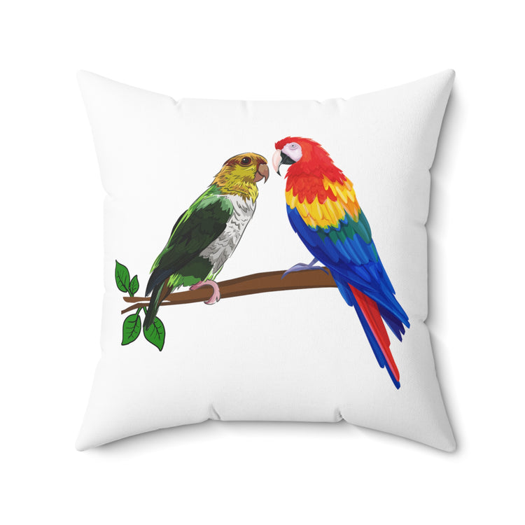 Humorous Birdwatcher Ornithology Cockatoo Lover Pet enthonogist Spun Polyester Square Pillow