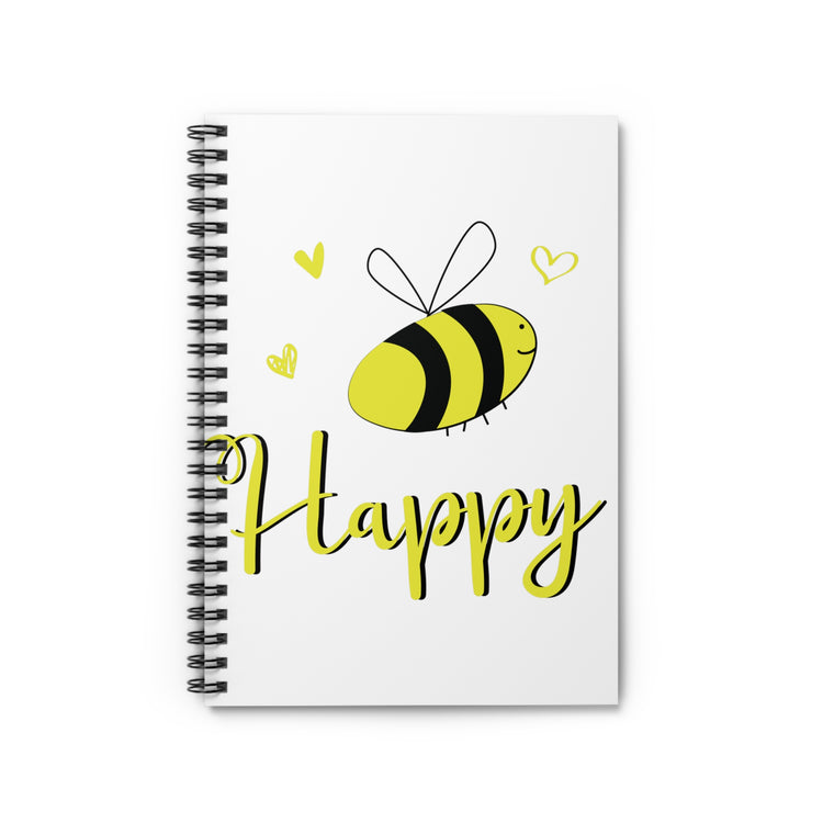 Bee Happy Spiral Notebook - Ruled Line