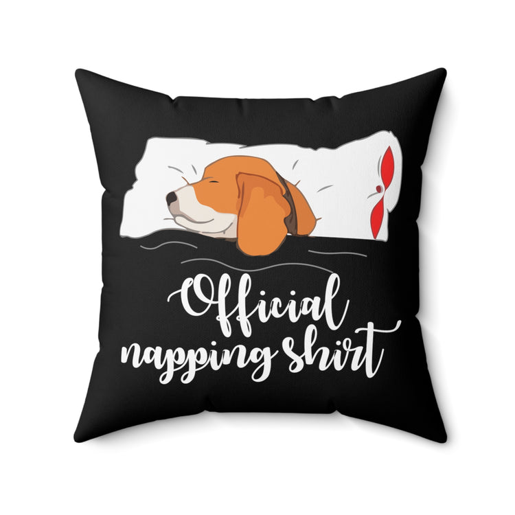 Hilarious Puppies Pet Snoozing Drowsing Lover Spun Polyester Square Pillow