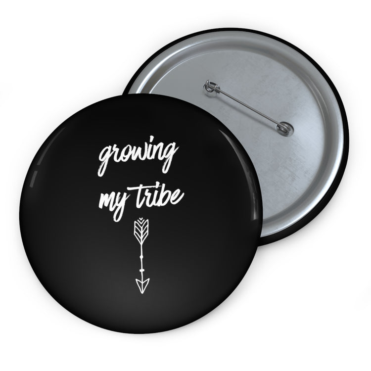 Growing My Tribe Future Mom Baby Bump Custom Pin Buttons