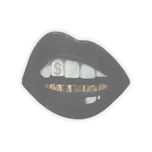 Novelty Dark Lips Illustration Introverts Vintage Snobby Graphic Sassy Gag Men Women T Shirt Kiss-Cut Stickers