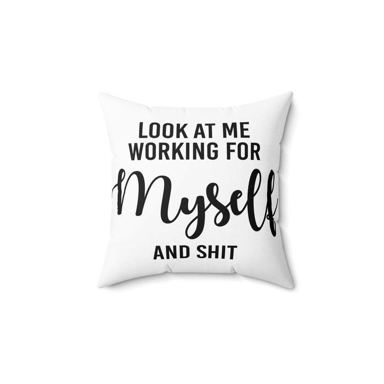 Novelty Businessperson Businessman Businesswoman Spun Polyester Square Pillow