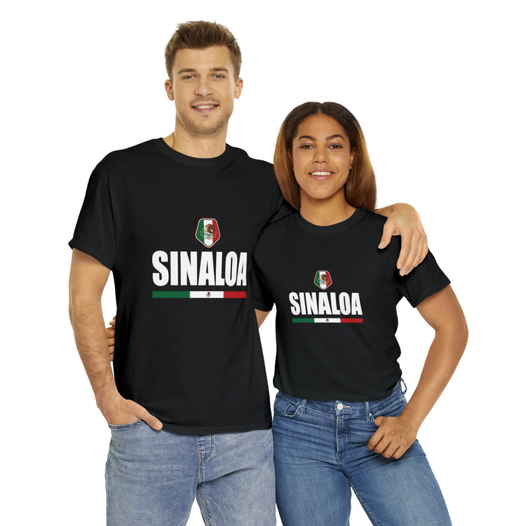 Shirt Funny Sinaloa Mexico Flag Illustration Mexican Pride Symbol T-Shirt Unisex Heavy Cotton Tee