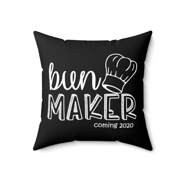 Bun Baker and Bun Maker New Dad and Future Mom Spun Polyester Square Pillow