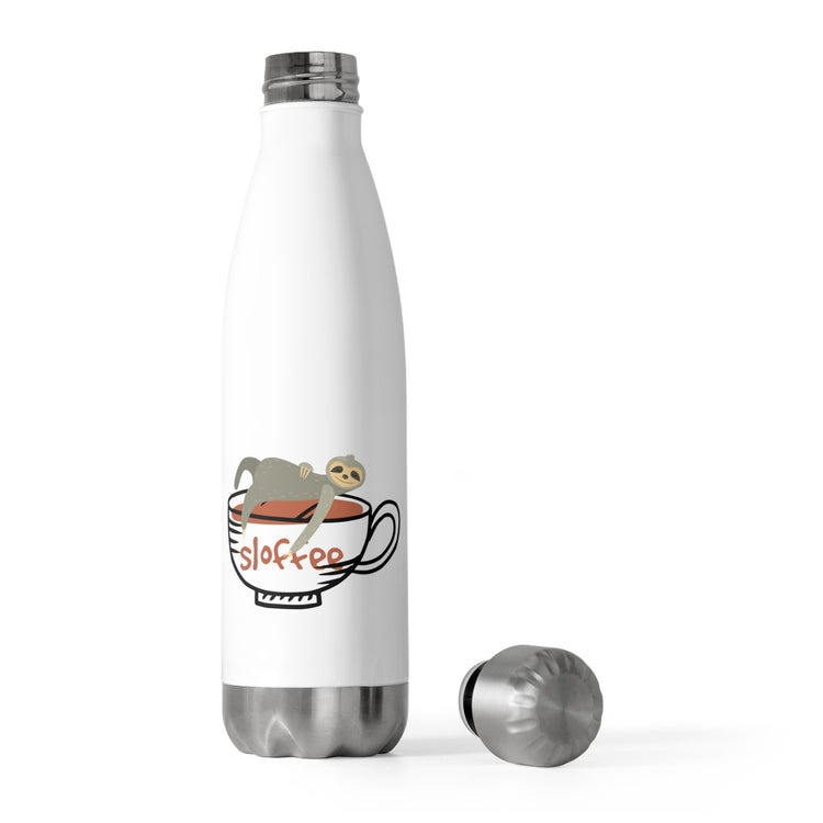 Vintage Sloffee Coffee Enthusiasts Graphic Tee Shirt Gift | Cute Caffeinated Sloths Gags Men Women T Shirts 20oz Insulated Bottle