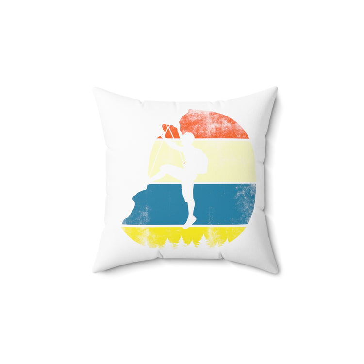 Humorous Nostalgic Boulder Mountaineering Alpinism Spun Polyester Square Pillow