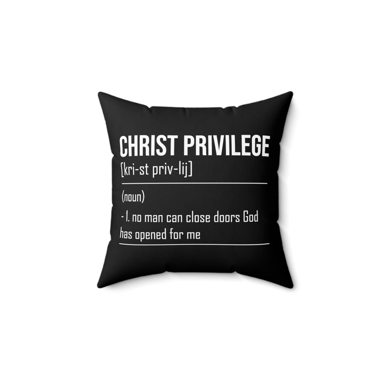 Inspirational Christianity Privileges Statements Religious Advantages Scriptures Line Spun Polyester Square Pillow