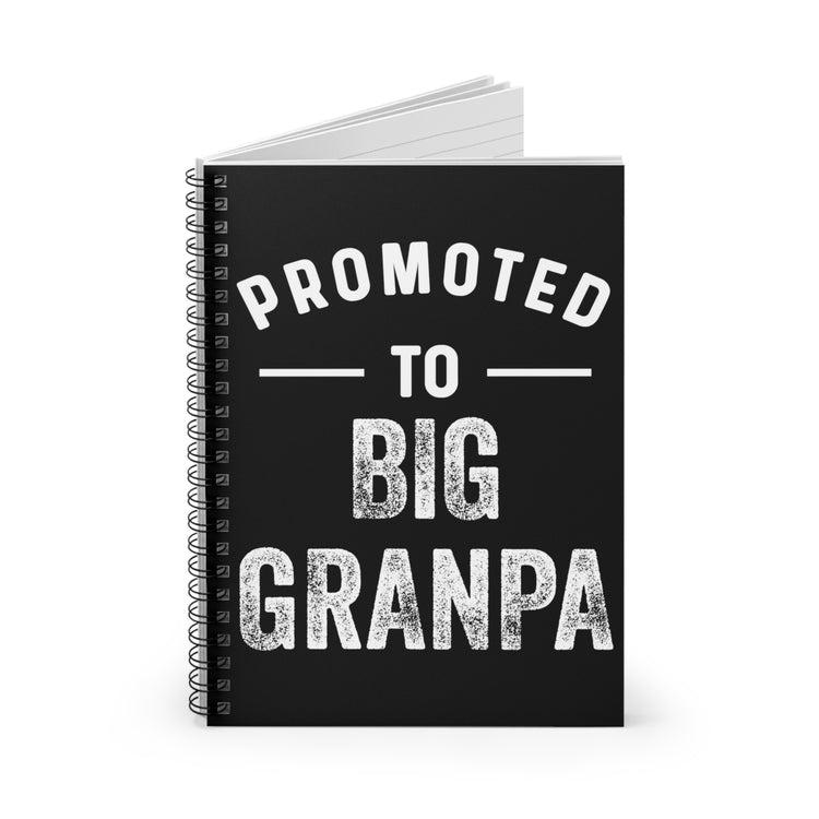 Promoted To Big Grandpa New Grandpa Gift Spiral Notebook - Ruled Line