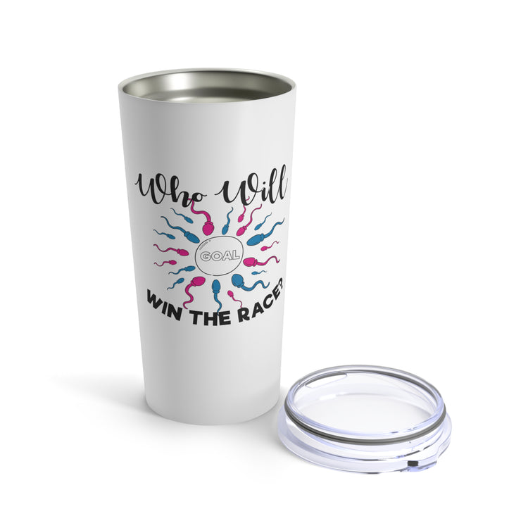 Who Will Win The Race Funny Gender Announcement Tumbler 20oz