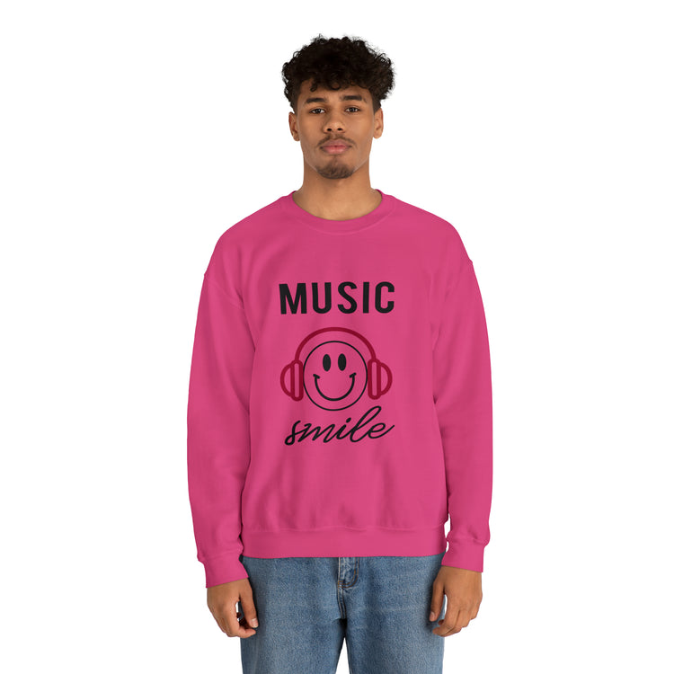 Awesome Music Lover Smiley DJ Face Awesome Unisex Crewneck Sweatshirt