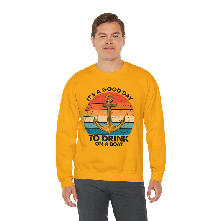 Humorous Its A Nice Day To Drink On A Boat Kayaking Graphic Unisex Crewneck Sweatshirt