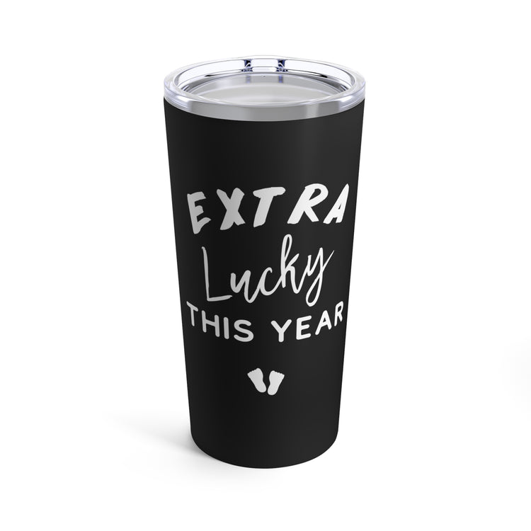 Extra Lucky This Year Thankful Future Mom Baby Bump Tumbler 20oz