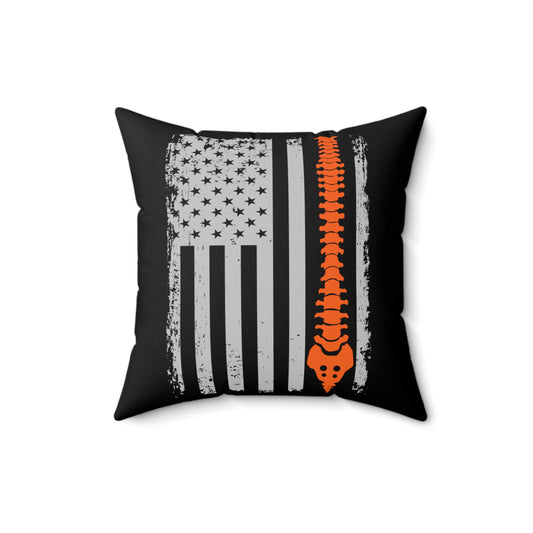 Hilarious Chiropractor Nationalistic Nationalism Physician Banner Orthopedic Osteopathy Spun Polyester Square Pillow