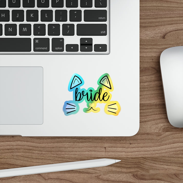 Bride Cat Bachelorette Team Bride Shirt Bridal Holographic Die-cut Stickers