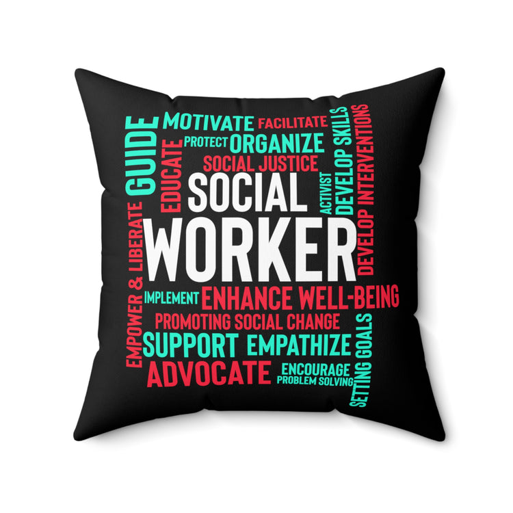 Humorous Society Worker Appreciation Definition Fan Spun Polyester Square Pillow