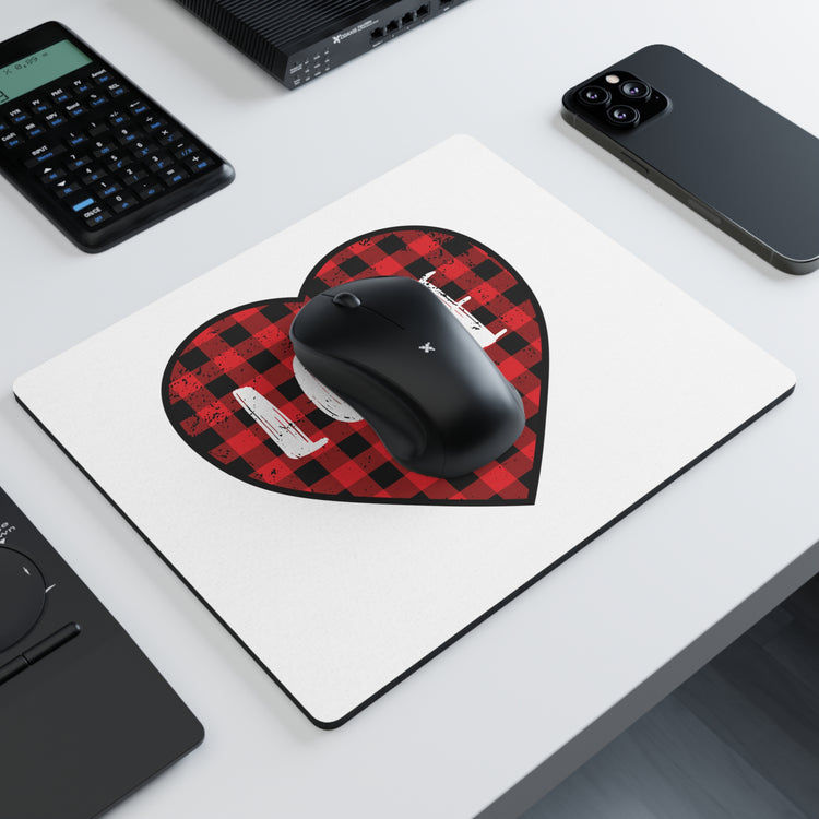 Motivational Checkered Hearts Couples Lovers Illustration Inspirational Plaid Heart Spouses Valentines Gags Rectangular Mouse Pad