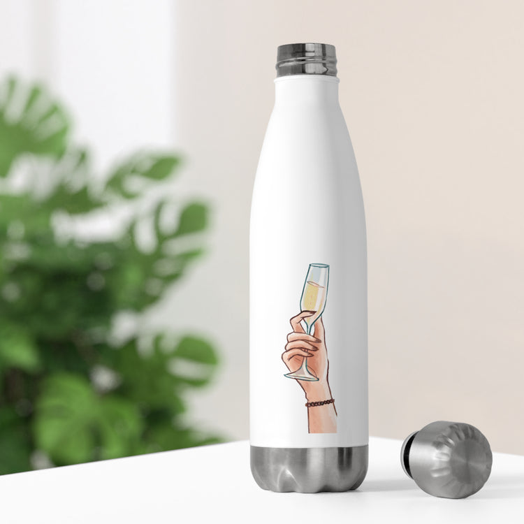 Humorous Bridal Besties Champagnes Devotees Graphic Gags Hilarious Bridesmaids Drinking Illustration Pun  20oz Insulated Bottle