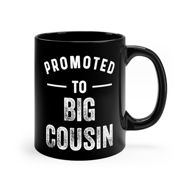 Promoted To Big Cousin Pregnancy Announcement Kids Gender Reveal Black mug 11oz