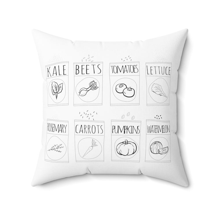 Kale Garden Gardening Gift Shirt For Vegetarians | Vegan Clothing Spun Polyester Square Pillow