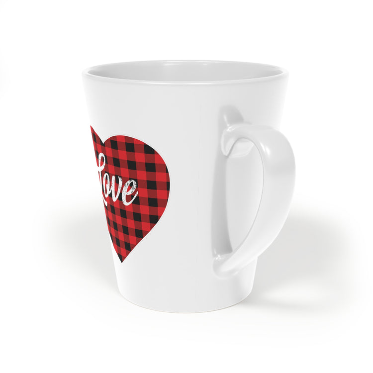 buffalo plaid heart 2 Latte Mug, 12oz