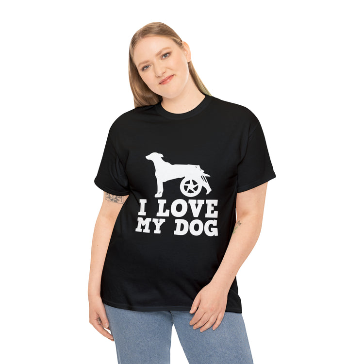 Shirt Funny Loving My Handicap Dog Appreciation Inspirational Pet Disability Awareness T-Shirt Unisex Heavy Cotton Tee