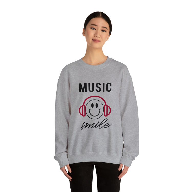 Awesome Music Lover Smiley DJ Face Awesome Unisex Crewneck Sweatshirt