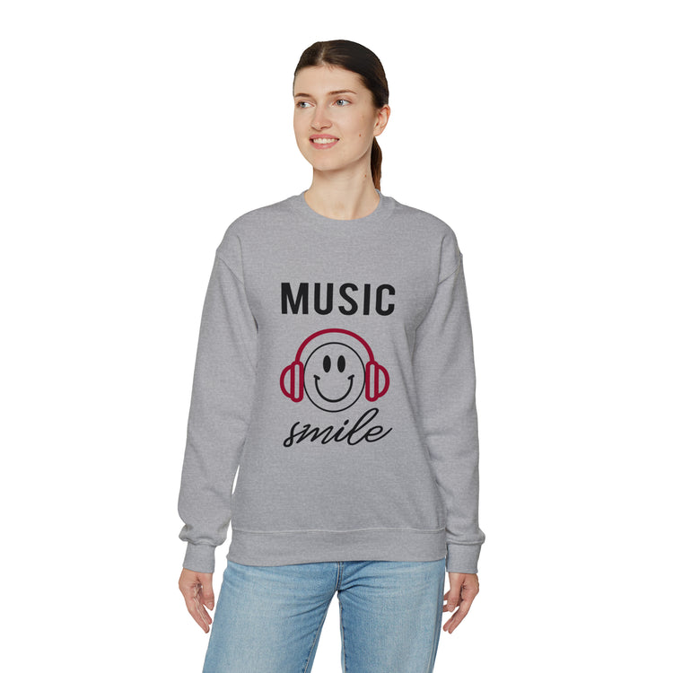 Awesome Music Lover Smiley DJ Face Awesome Unisex Crewneck Sweatshirt