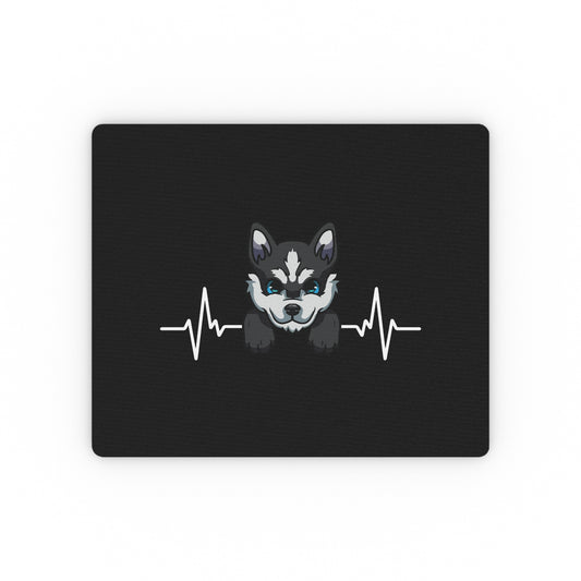 Humorous Siberian Heartbeat Doggo Graphic Tee Shirt Gifts | Cute Alaskan Klee Kai Enthusiast Men Women T Shirt Rectangular Mouse Pad