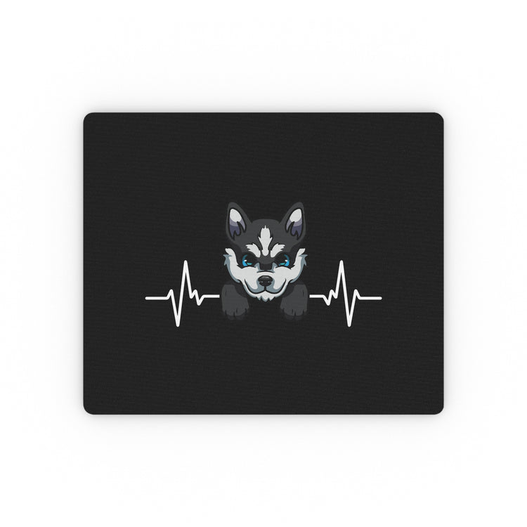 Humorous Siberian Heartbeat Doggo Graphic Tee Shirt Gifts | Cute Alaskan Klee Kai Enthusiast Men Women T Shirt Rectangular Mouse Pad