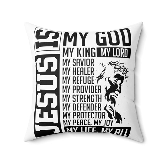 Inspirational Christianity Devotees Verses Catholic Love Spun Polyester Square Pillow