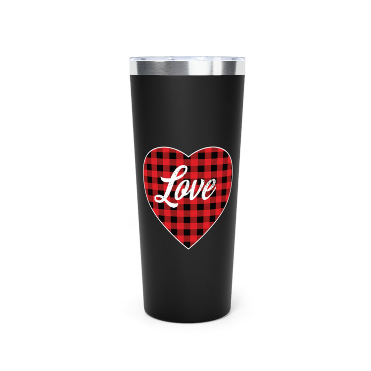 buffalo plaid heart 2 Copper Vacuum Insulated Tumbler, 22oz