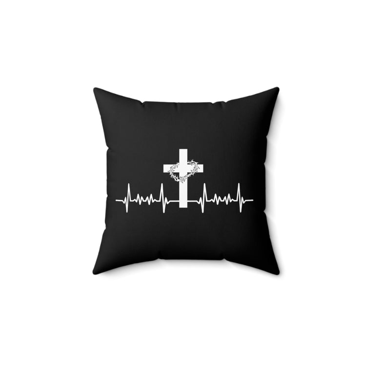 Novelty Christianity Cross Christianism Religious Apostolic Evangelic Spun Polyester Square Pillow