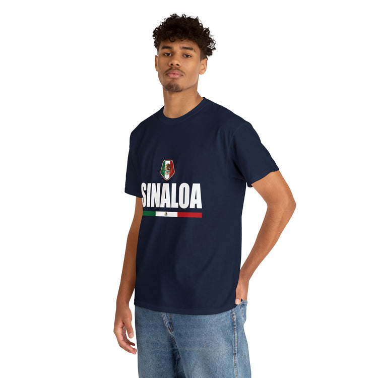 Shirt Funny Sinaloa Mexico Flag Illustration Mexican Pride Symbol T-Shirt Unisex Heavy Cotton Tee