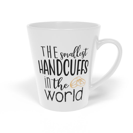 The smallest handcuffs in the world Wedding Gift Bachelorette Latte Mug, 12oz