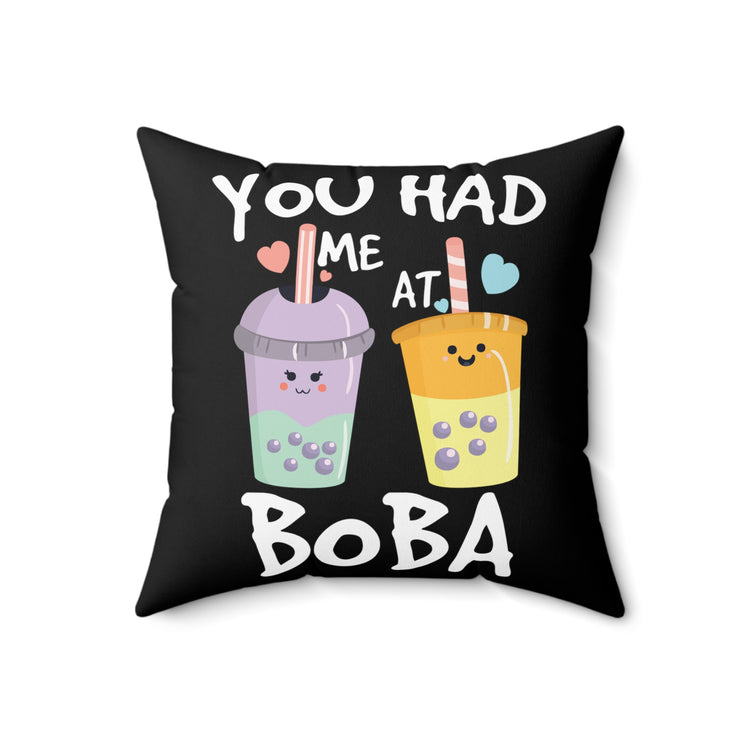 Funny Bubble Teas Enthusiasts Men Women  Spun Polyester Square Pillow