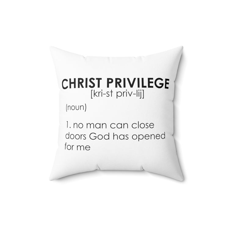 Inspirational Christianity Privileges Statements Religious Advantages Scriptures Line Spun Polyester Square Pillow