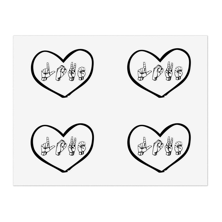 Novelty Hand Signals Gesture Hearts Day Passion Humorous Sticker Sheets