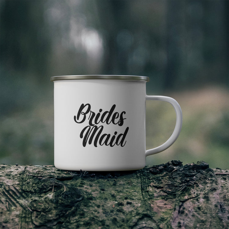 Hilarious Wedding Bridesmaid Sarcastic Illustration Saying Enamel Camping Mug