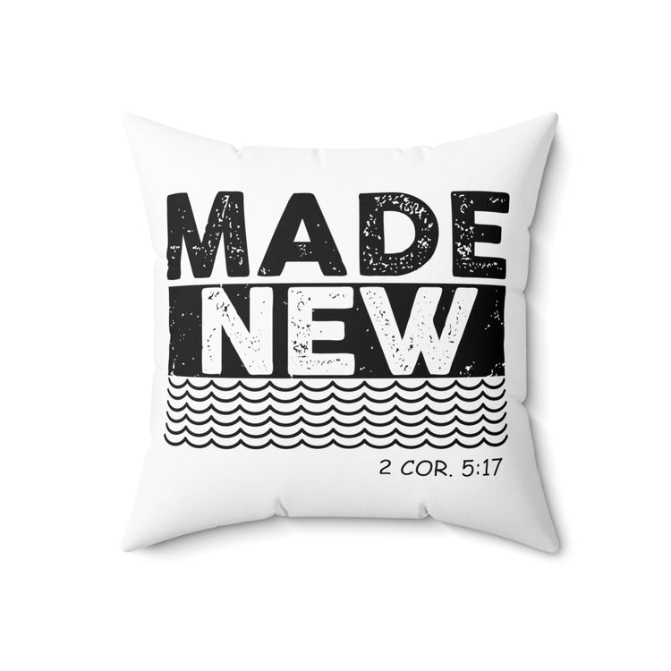 Inspirational Renewed Christians Catholic  Scripture Spun Polyester Square Pillow